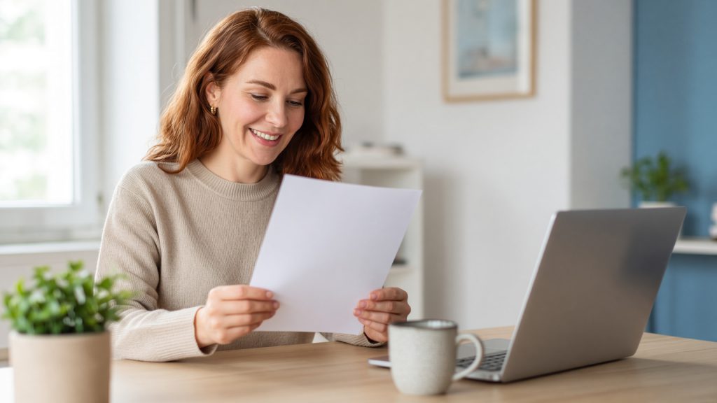 A person updating contact details for a domain on a laptop at a tidy desk