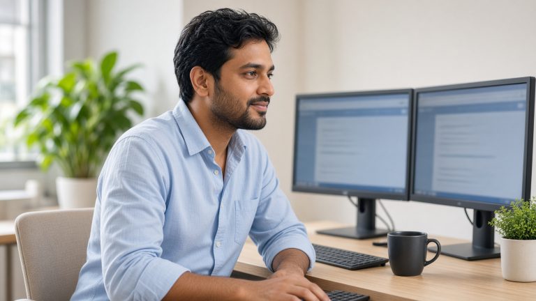 A developer checking a website after restarting the server